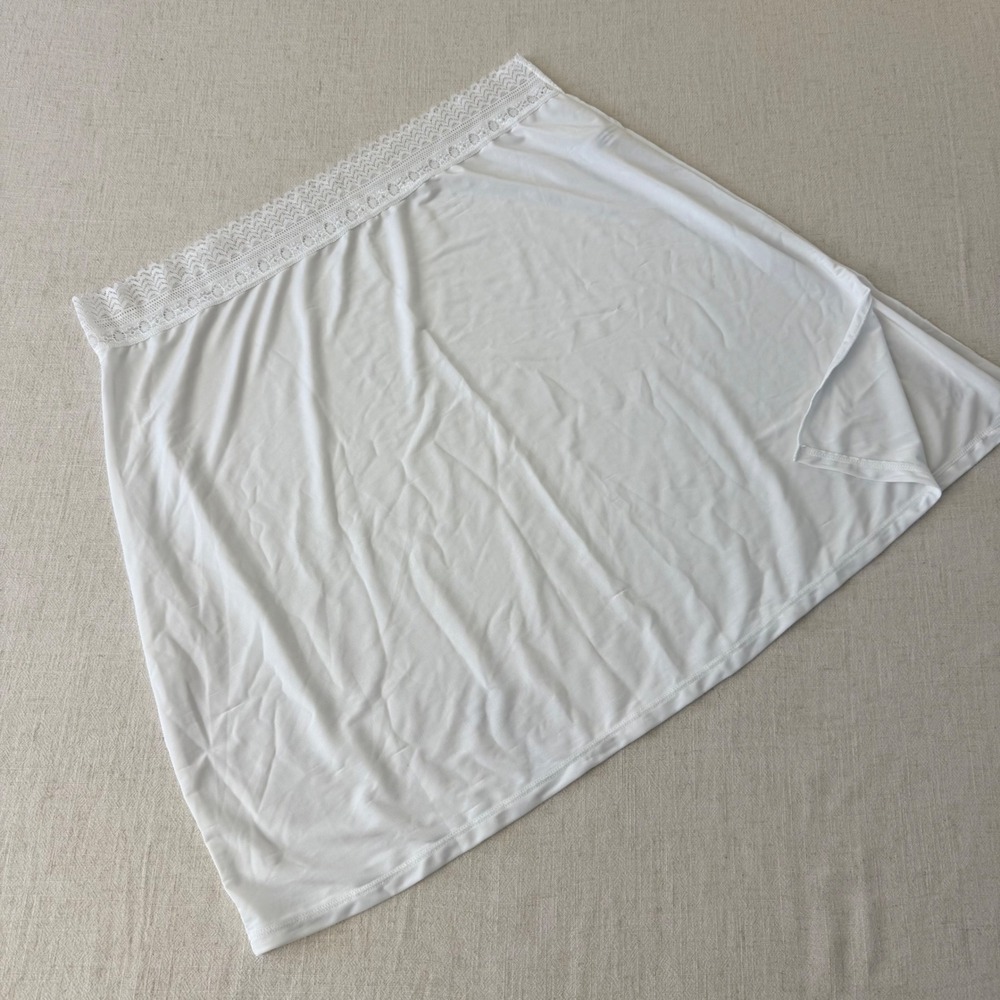 Free to Live White Lace Trim Half Slip‎ Skirt XL  Cottagecore Romantic